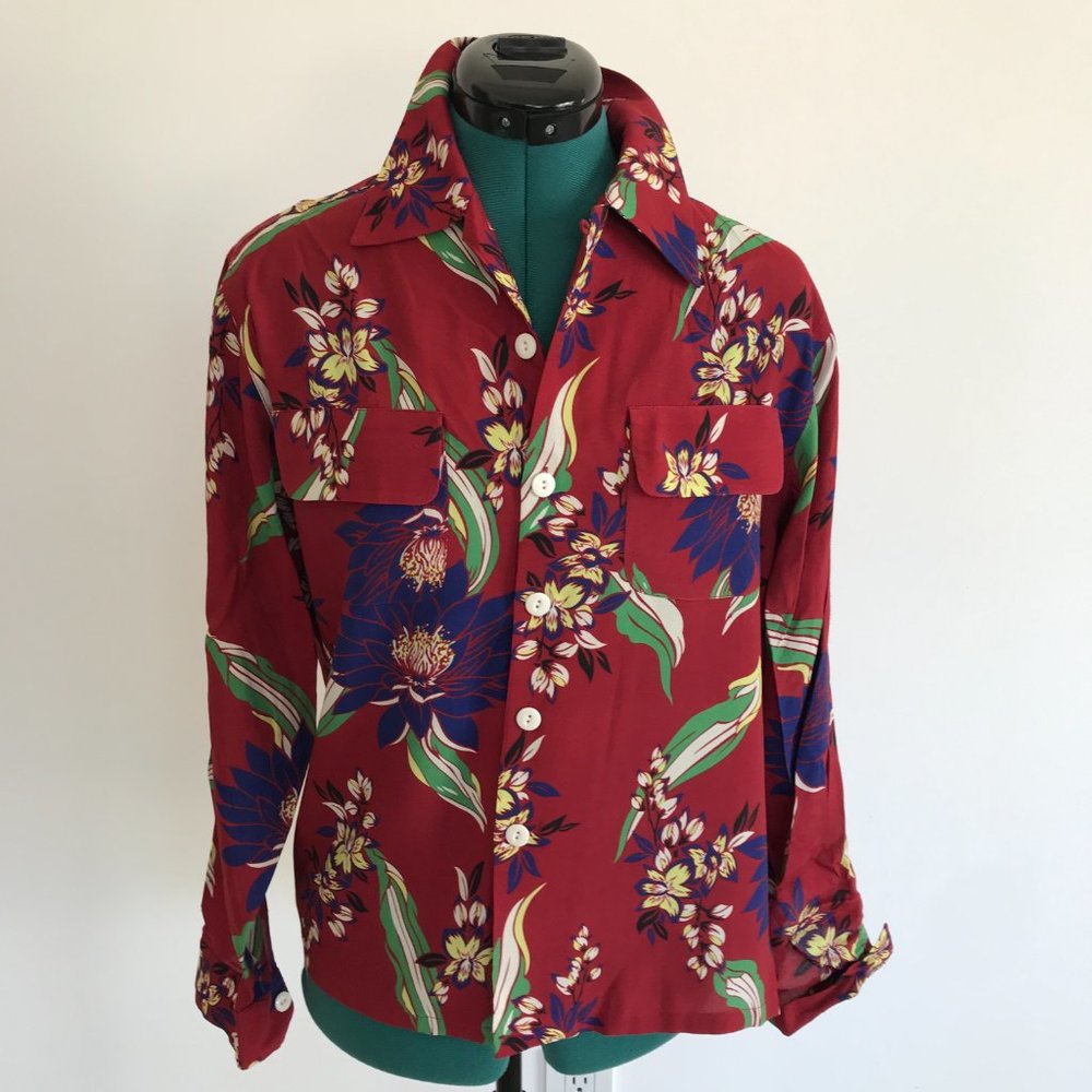 Re/Done Floral Button Down Shirt